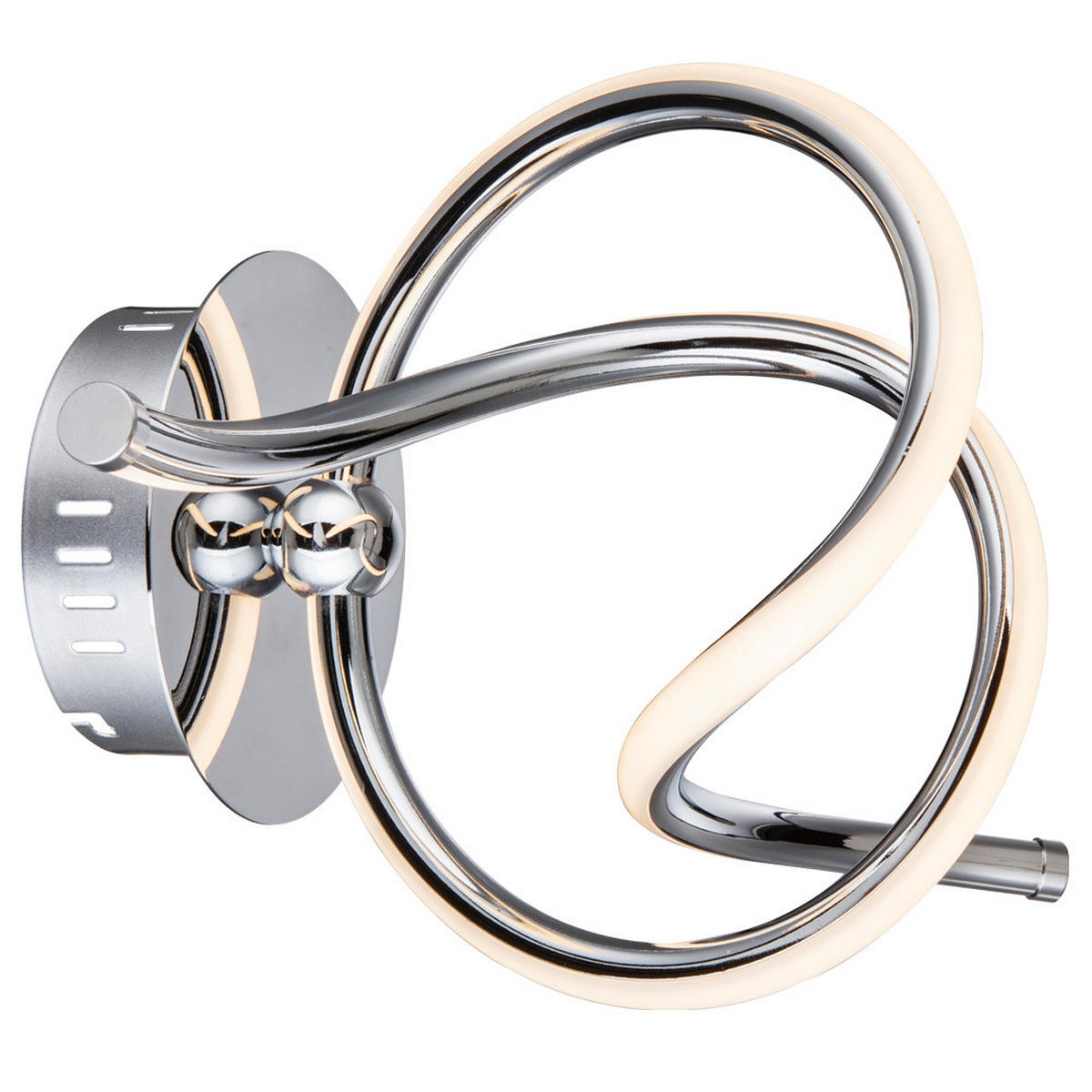 LED WANDLEUCHTE WAVE Chrom Silber - Silberfarben, Metall (21/24/37cm) - Globo Lighting