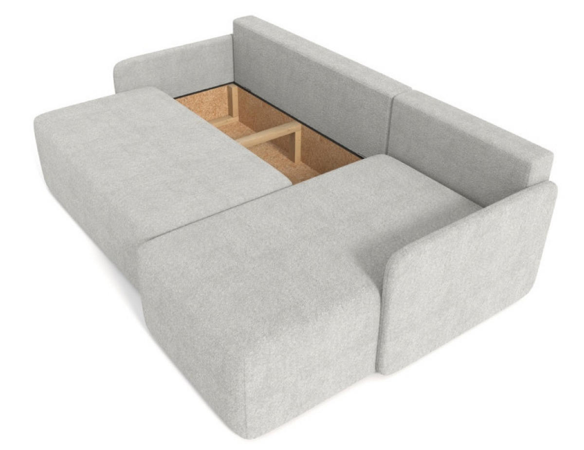 ECKSOFA Grau BLUMEN Boucle Rechts - Grau, Textil (212/142cm) - Sepro Meble