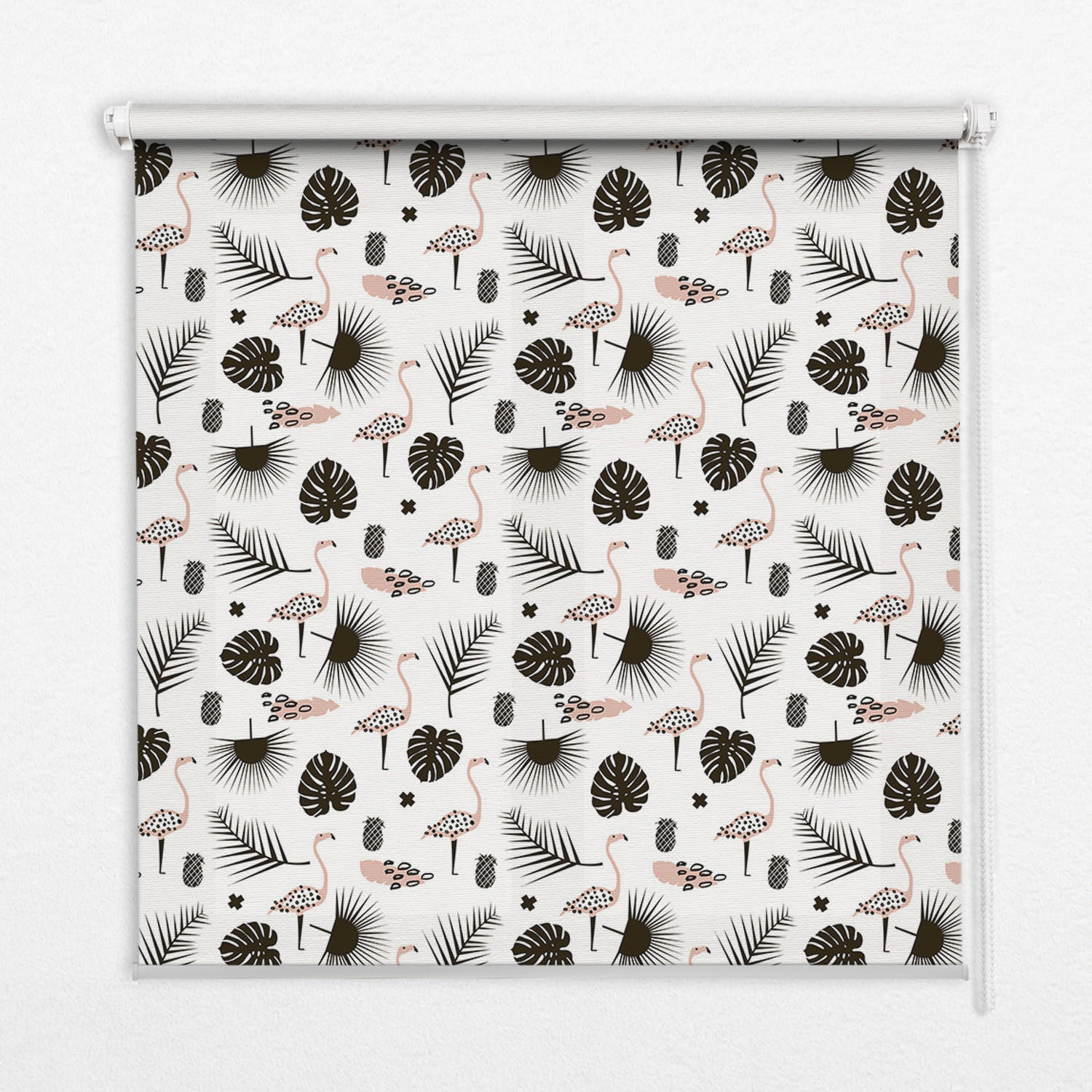 TULUP VNITŘNÍ roleta - okenní roleta - roleta - 100x180 cm - Plameňáci a listy