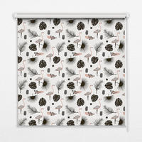 VNÚTORNÁ roleta - okenná roleta - roleta - 60x140 cm - Plameniaky a listy - čierna, plast (60/140/0.5cm) - TULUP