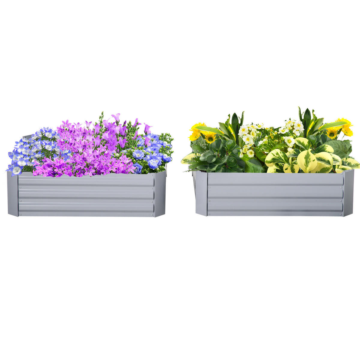 HOCHBEET-SET DE-12120 2er-Set quadratisch 100/100/30 cm Grau - Grau, Metall (100/30/100cm) - ComfortXL