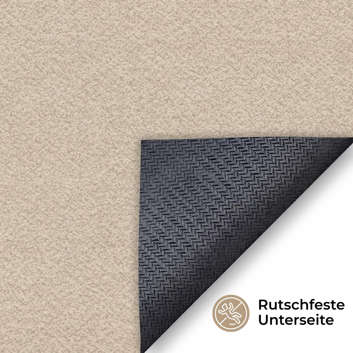 ROHOŽKA Rovnoběžné linie - Světlá textura - Béžová barva 120x80 cm - béžová, textil/umělá hmota (120/0.4cm) - MuchoWow