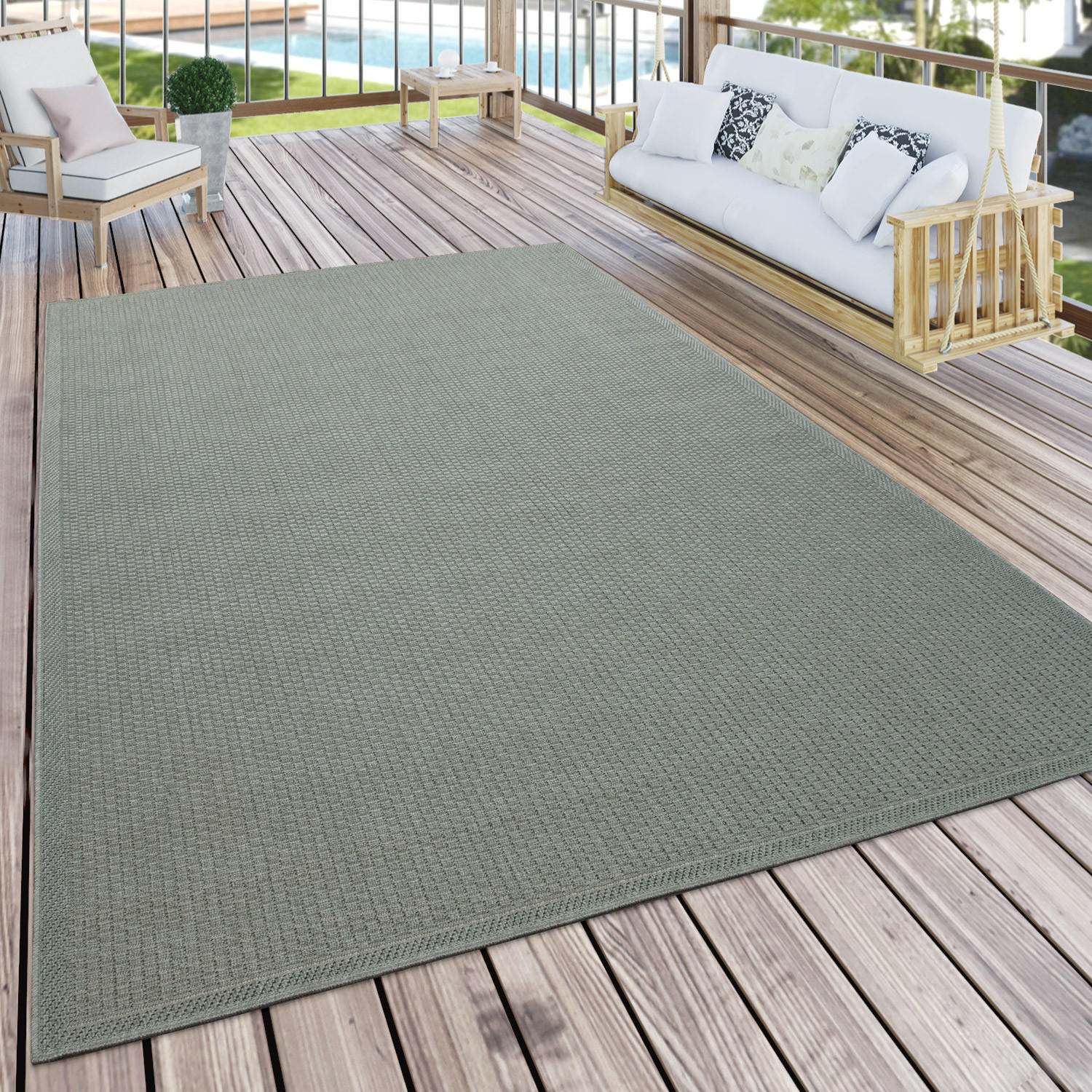 OUTDOORTEPPICH 160/160 cm Timber 125 - Grün, Textil (160/160cm) - Paco Home