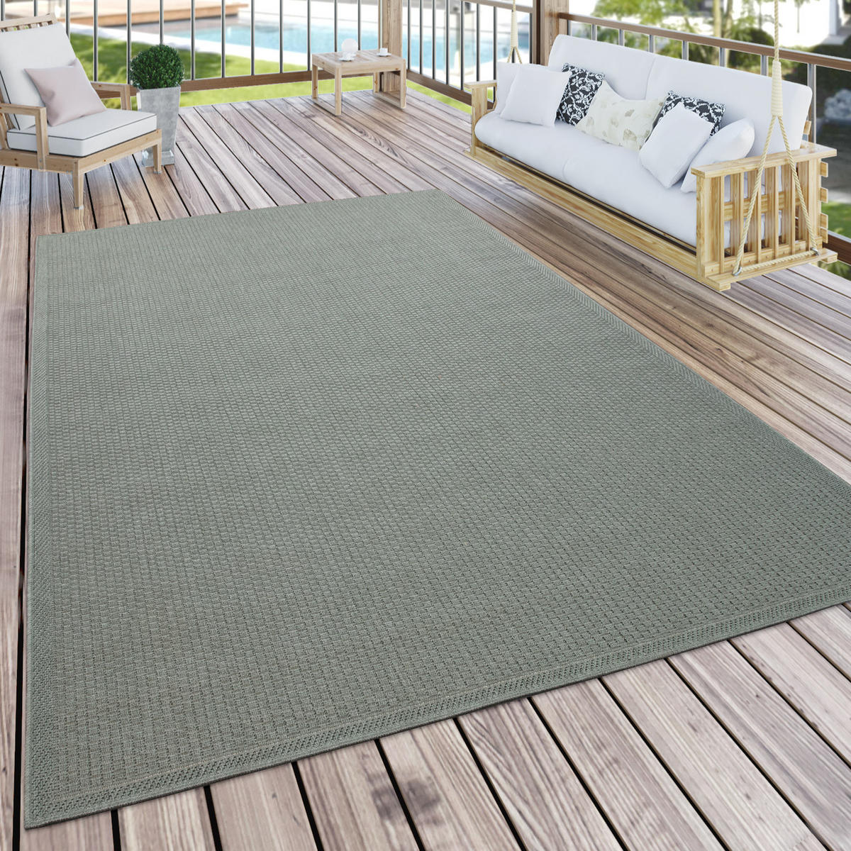 OUTDOORTEPPICH 60/100 cm Timber 125 - Grün, Textil (60/100cm) - Paco Home