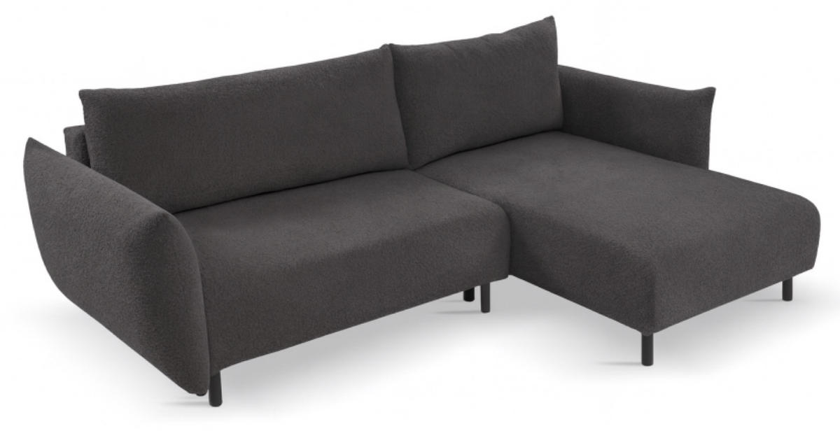 ECKSOFA Grafit DELI Mit Schlaffunktion Rechts - Graphitfarben, Textil (171/257cm) - Sepro Meble
