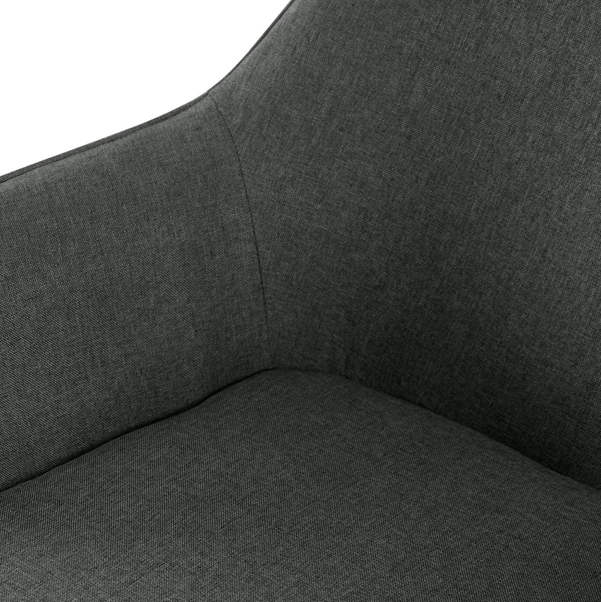 ARMLEHNENSTUHL 2er Set Stoff Dunkelgrau - Dunkelgrau/Schwarz, Textil/Metall (52/82/63cm) - CLP