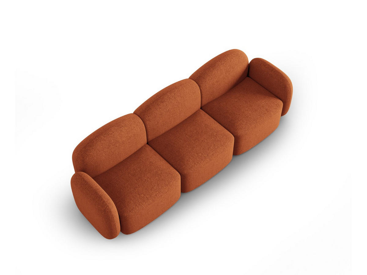 SOFA Blair aus Chenille-Stoff mischung terrakotta 3 Sitzplätze - Terra cotta, Textil (87/80/272cm) - Micadoni