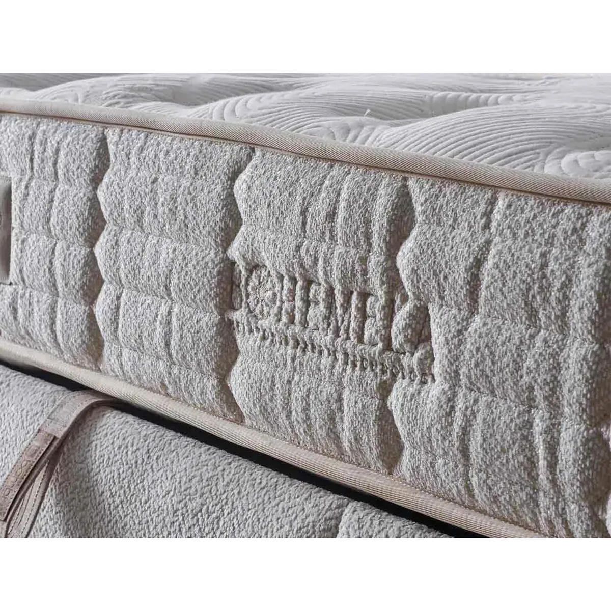 BOXBETT Bohamela Bambi Bett boxspringbett 90x200 mit matratze - Beige, Holz (90/200cm)