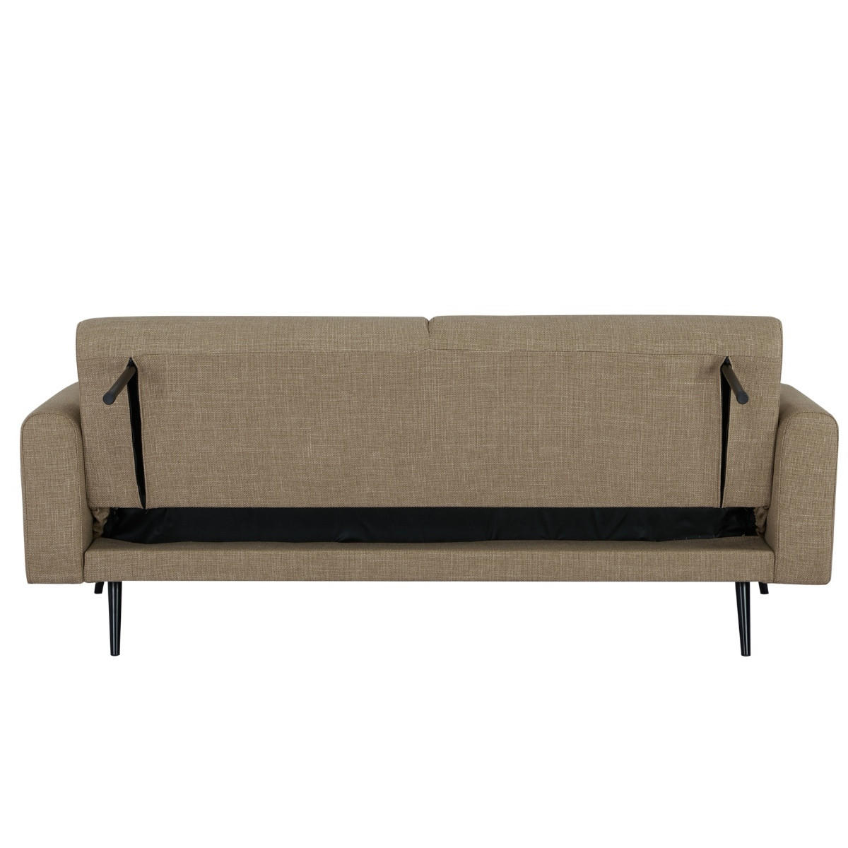 SCHLASOFA 3-Sitzer aus Stoff 209x91x85cm, taupe - Taupe, Textil (91/85/209cm) - Giga Meubel