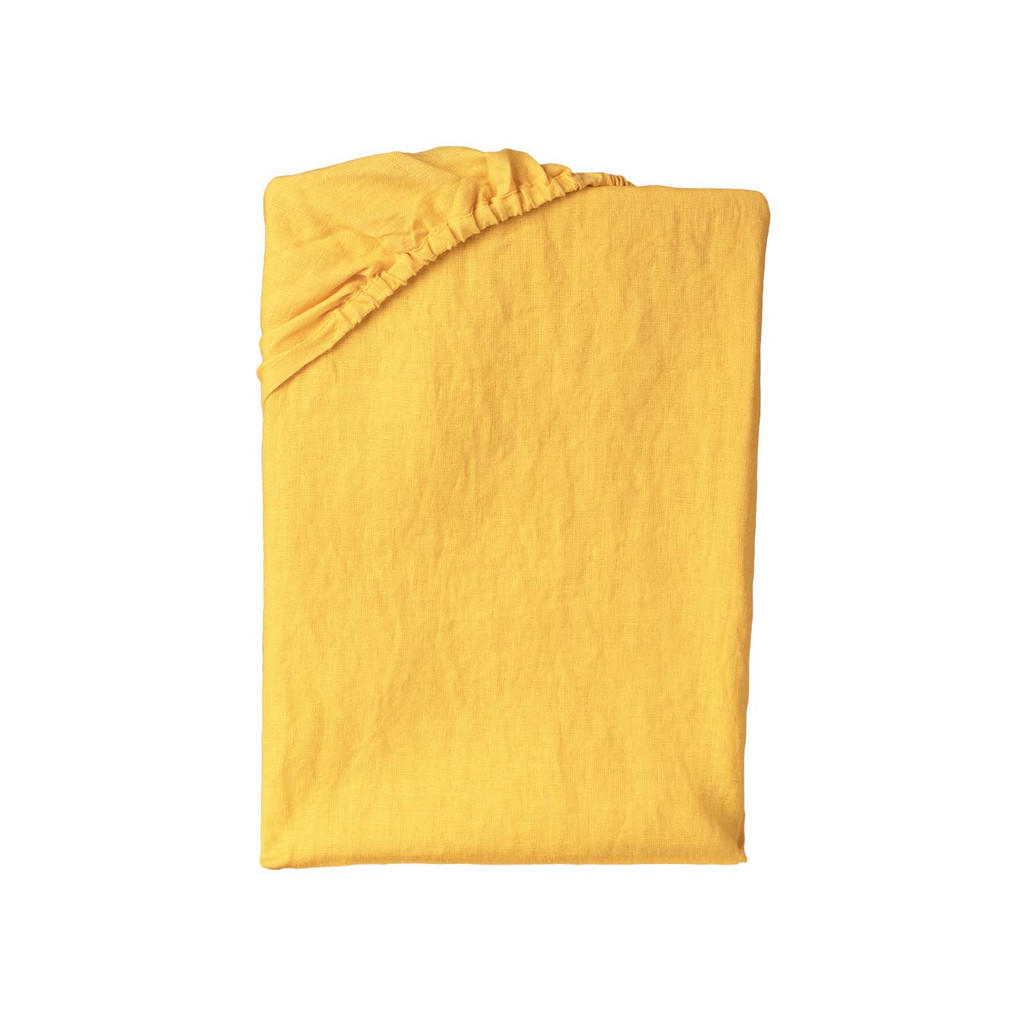 Thumbnail - beties Heimtextil Spannbetttuch, Gelb, Naturmaterialien, Uni, Rechteckig, 90x200 cm, Oeko-Tex® Standard 100, Hergestellt...