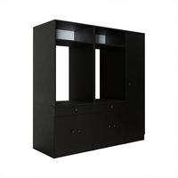 WASCHMASCHINENSCHRANK Serie 1 179cm Breit, 184cm Hoch - Schwarz, Holzwerkstoff (179/184/67cm)