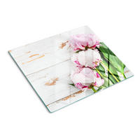 GLASPLATTE 60x52 cm Pfingstrosen - Weiß, Glas (60/0.4/52cm) - TULUP