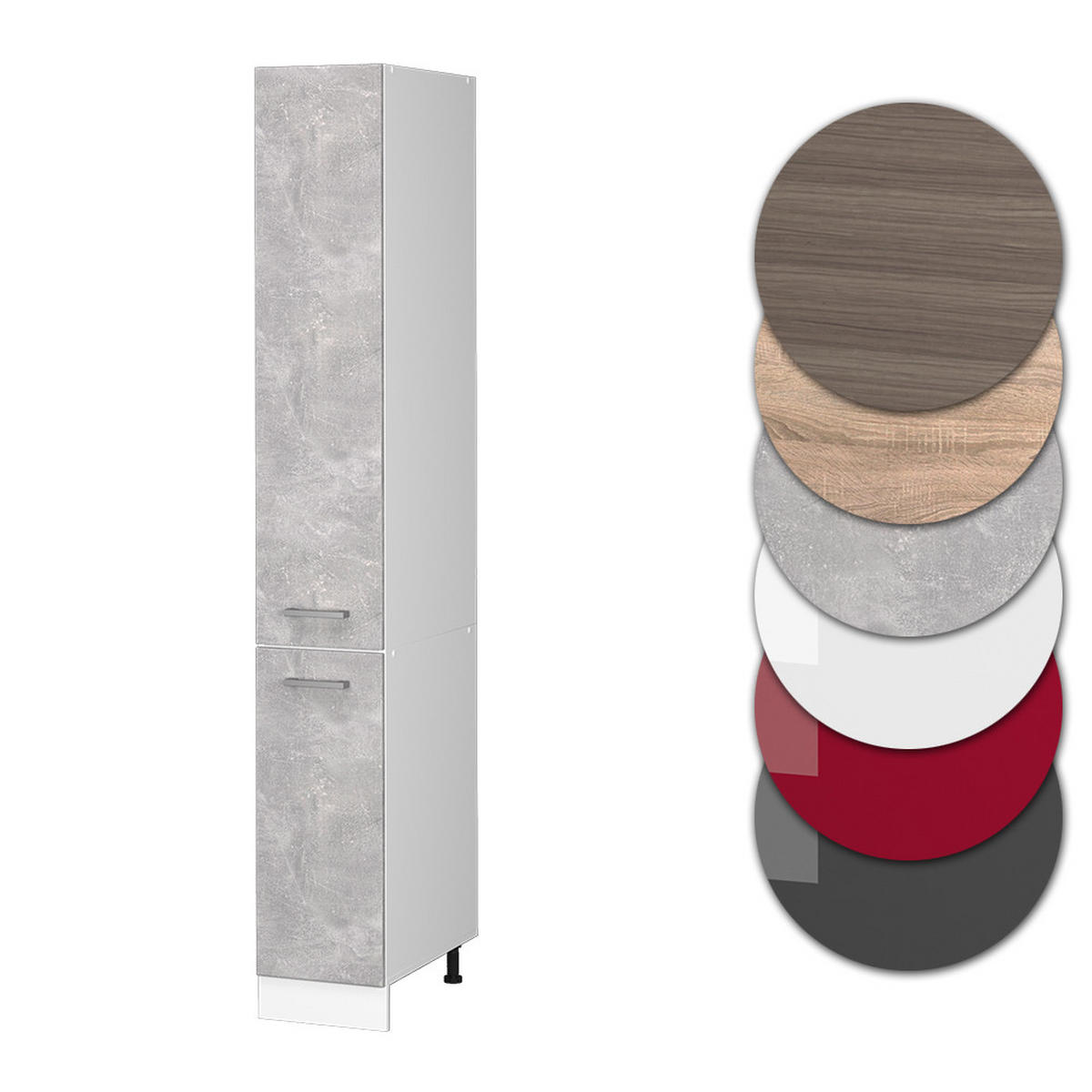 APOTHEKERSCHRANK R-Line Beton 30 cm - Schieferfarben/Hellgrau, Holzwerkstoff (30/206.8/57.2cm) - Vicco
