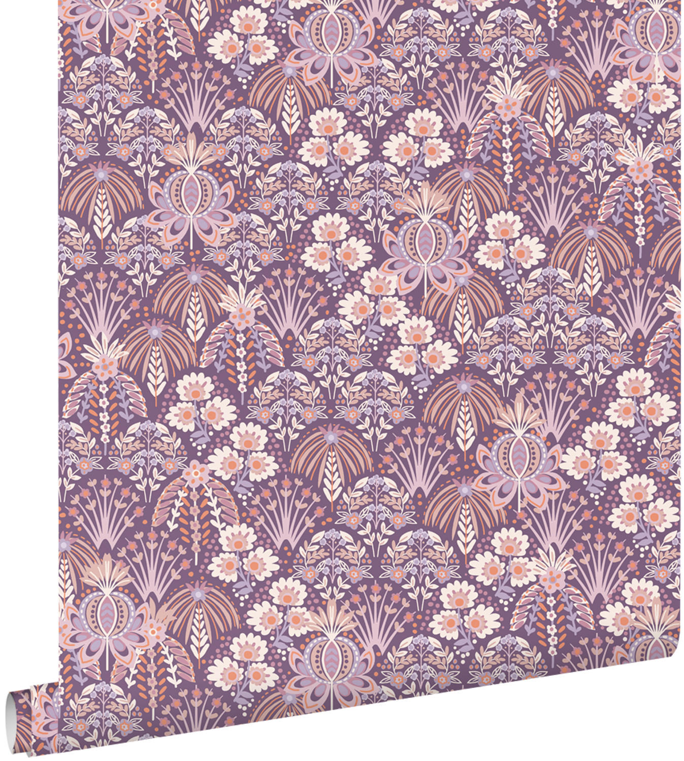 TAPETE Blumenmuster im Jugendstil 50 x 900 cm - Lila, Papier (50/900cm) - ESTAhome