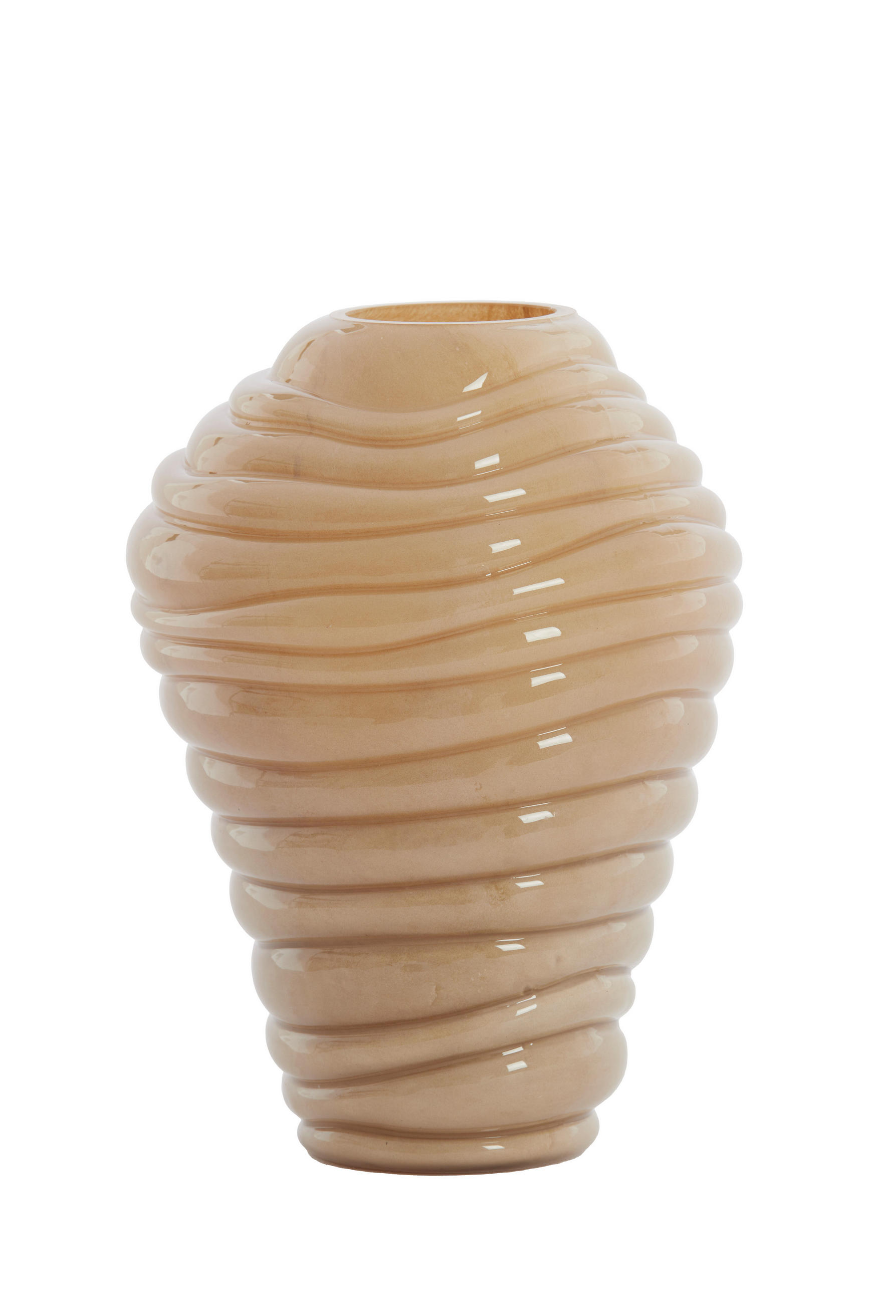 VAZE Fenlor Braun 18/18/25 cm - Braun, Glas (25cm) - Light & Living