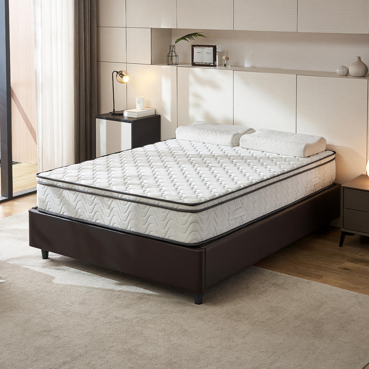 TASCHENFEDERKERNMATRATZE VIKTORIA Höhe 25cm 180x200cm - Weiß, Textil/Metall (180/200cm) - Arensberger