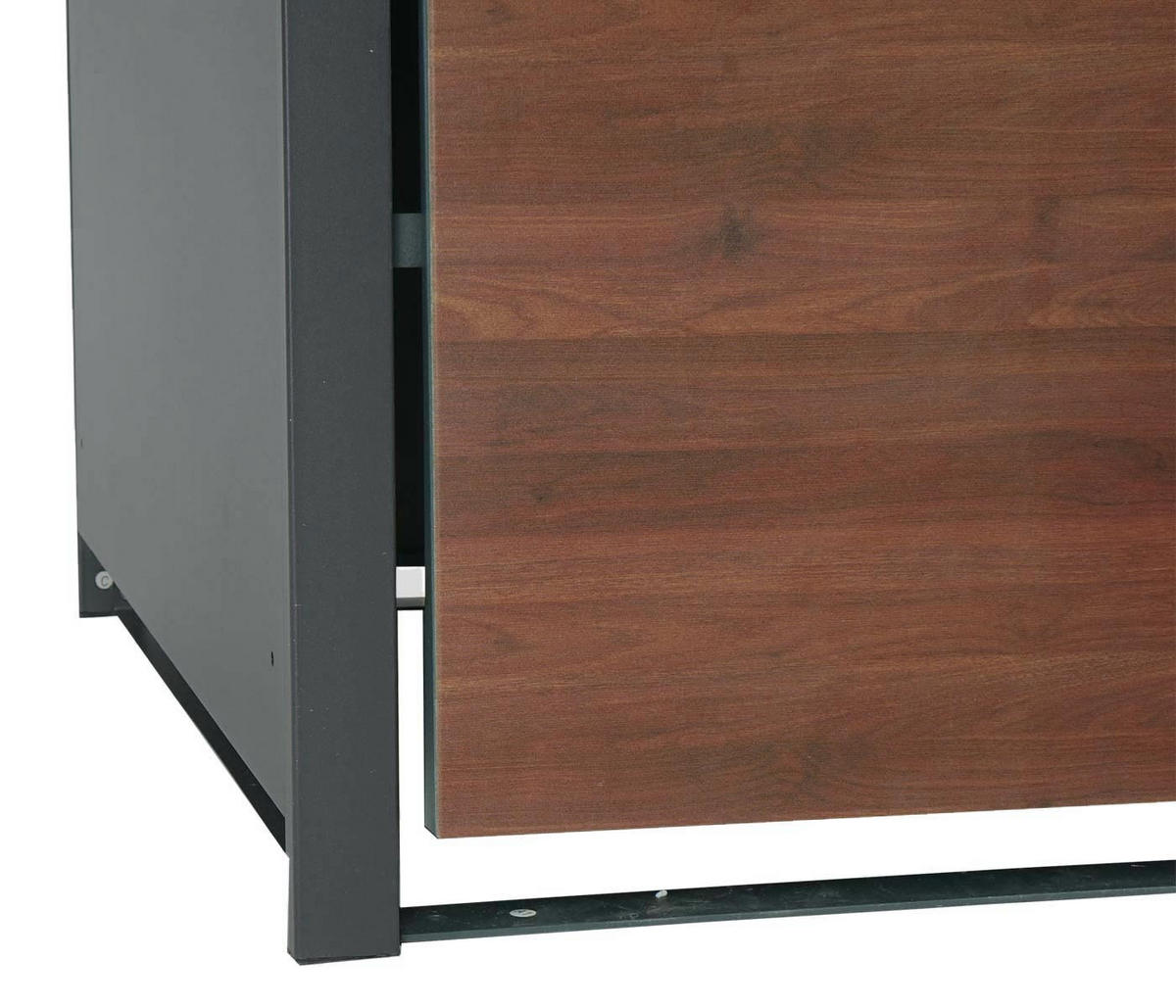 MÜLLTONNENBOX 4er 117x264x80cm Anthrazit Kirsche-Holzoptik Dunkelbraun - Kirschbaumfarben, Metall (264/117/80cm) - PROREGAL