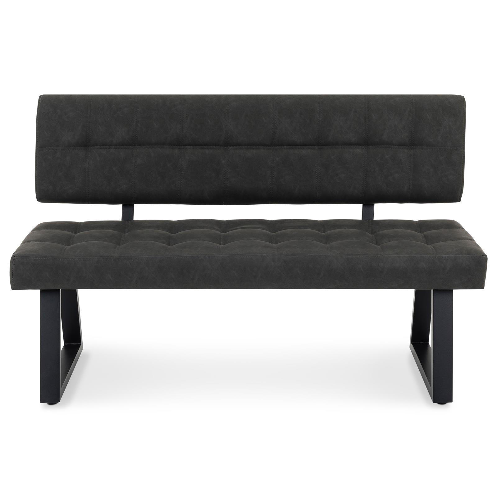 ESSZIMMERBANK KORSI schwarz - Schwarz, Textil/Metall (140/87/56cm) - IDIMEX