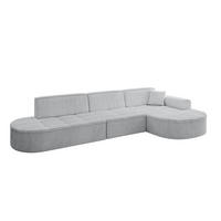 ECKSOFA Ottomane Rechts TARO-L2 - 328x171x79,5 cm Grau - Grau, Holzwerkstoff/Textil (328/171cm) - ALTDECOR
