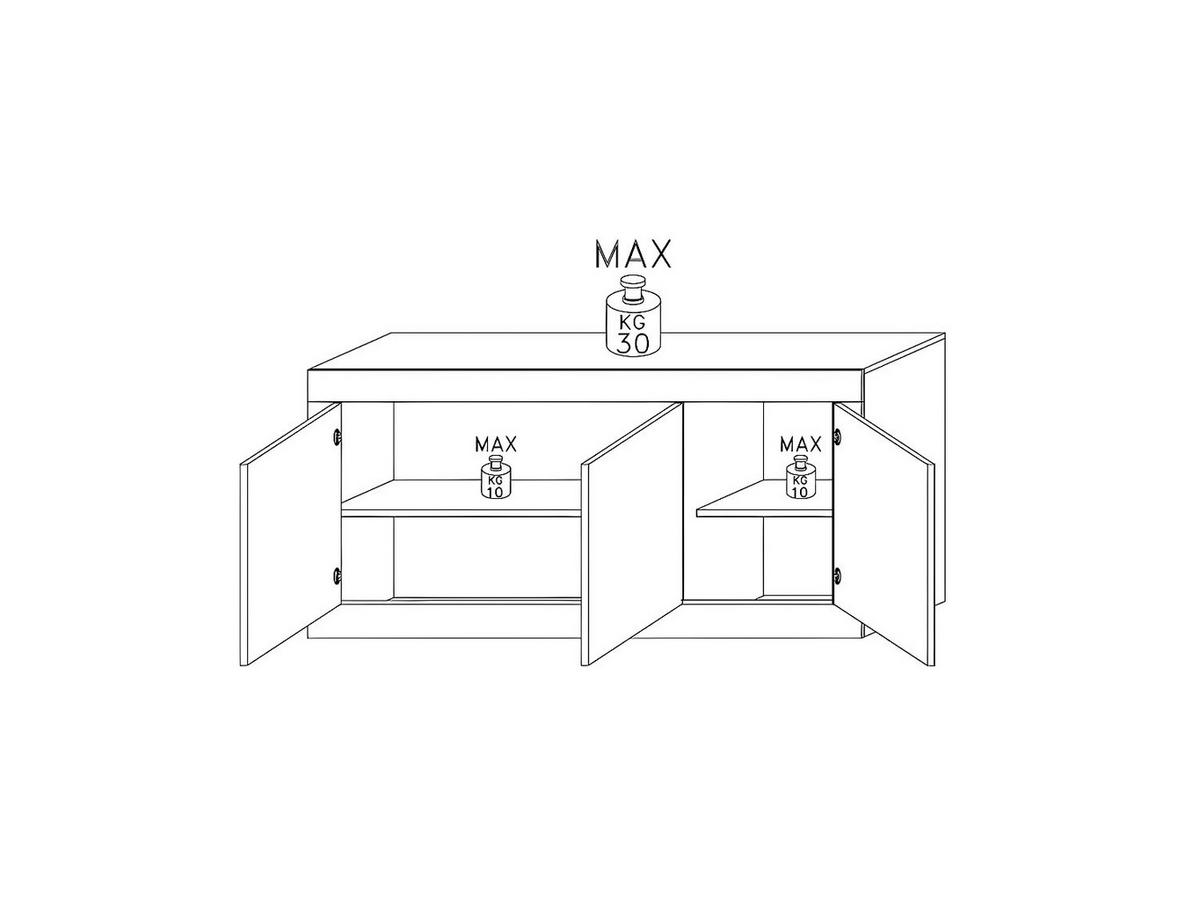 SIDEBOARD - 160 cm x 42 cm - holz - weiß Comete - Weiß, Holz (160/85.8/42cm) - Vente-Unique