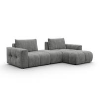 ECKSOFA VERONA 4-Sitzer RECHTS, Grau - Schwarz/Grau, Holz/Textil (282/173cm) - Courtois Laville