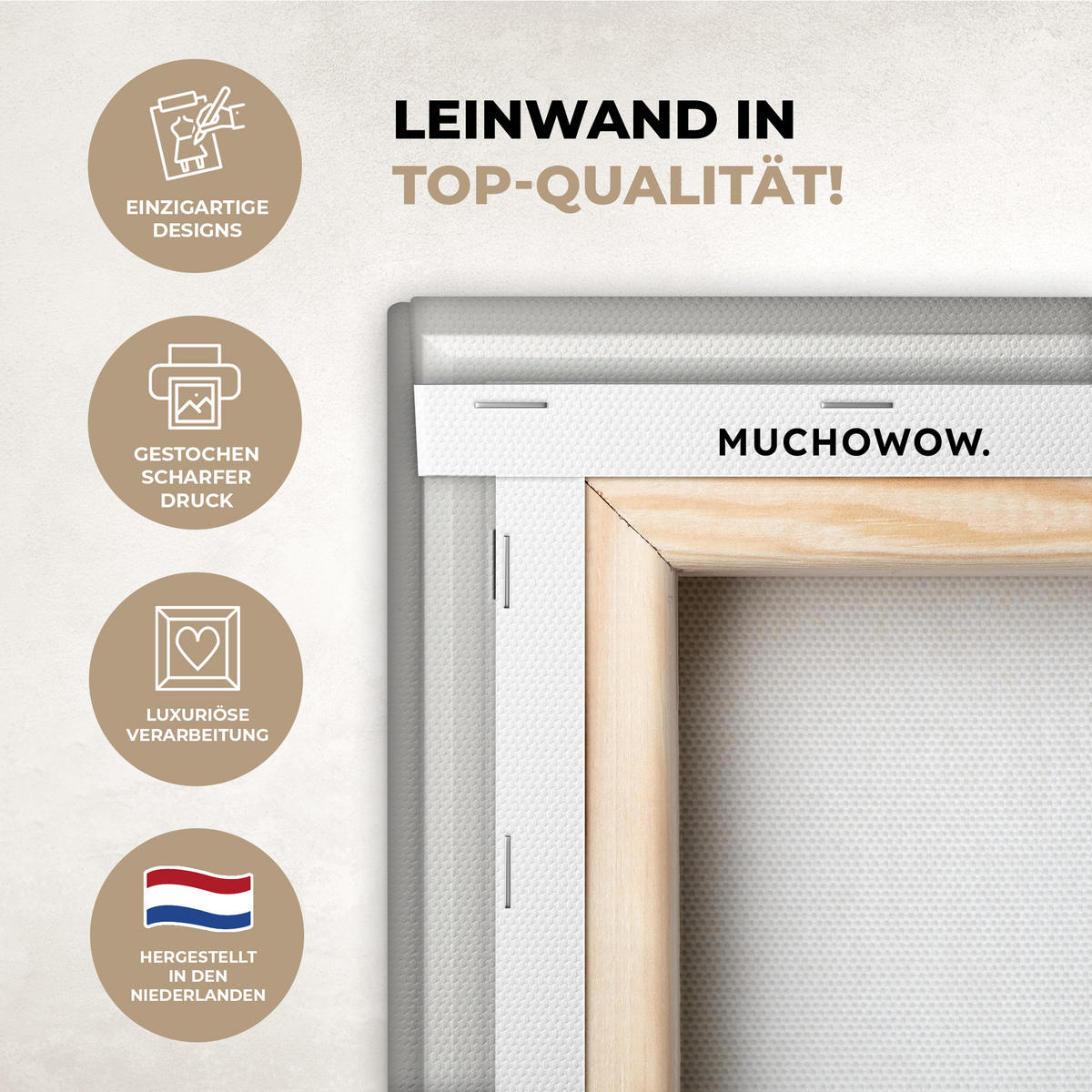 LEINWANDBILD Aussicht - Baum - Meer - Palme - Hügel - Strand - Blau 40x30 cm - Blau, Textil (40/30cm) - MuchoWow