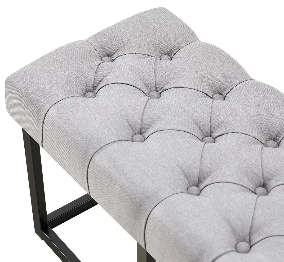 SITZBANK 120/38 cm Stoff Grau - Schwarz/Grau, Textil/Metall (120/46/38cm) - CLP