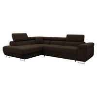 ECKSOFA Torezio Cord, Seite: Links - Nussbaumfarben, Holz/Textil (274/203cm) - MIRJAN24