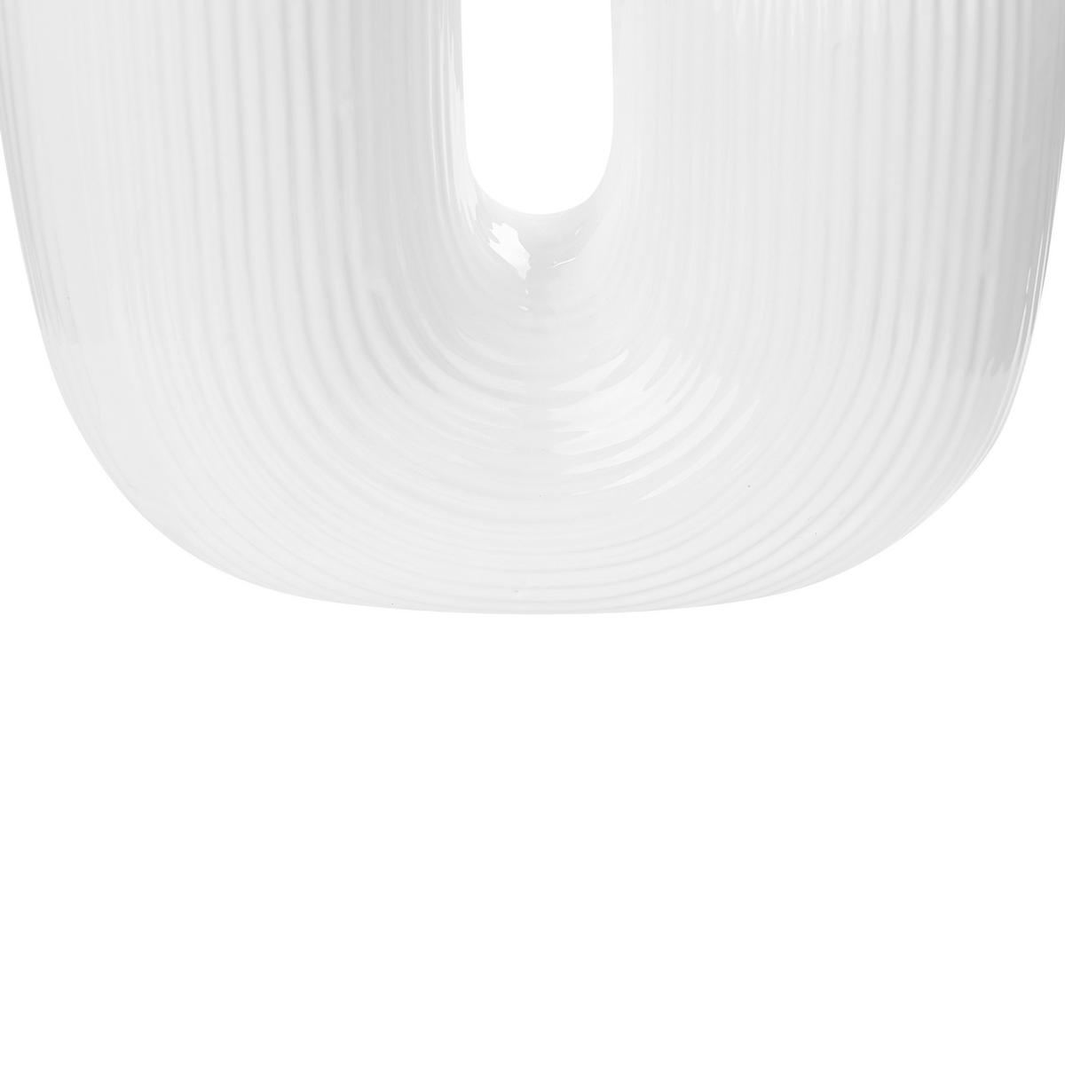 BLUMENVASE Steinzeug weiß Mitilini - Weiß, Keramik (23cm) - Beliani