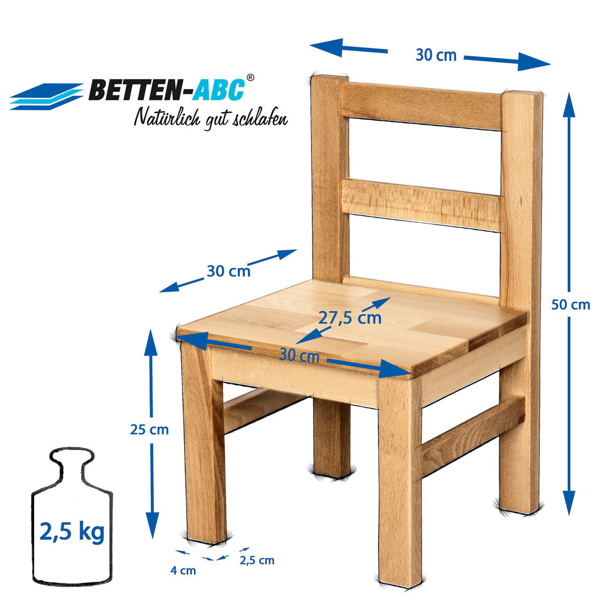 KINDERSITZGRUPPE Bubema aus Massivholz 2 Stühle + Tisch mit abgerundet - Braun, Holz/Textil (60/50cm) - Betten-ABC