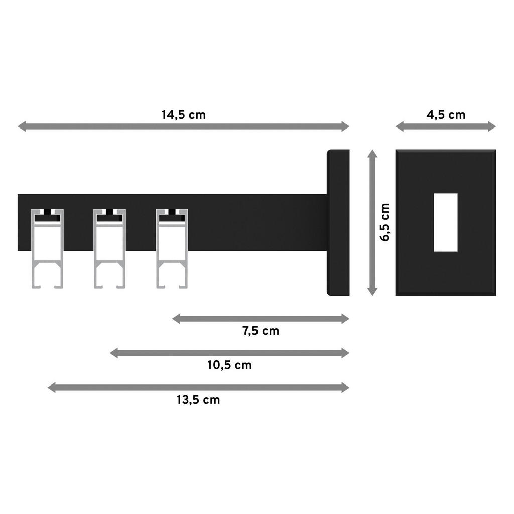Thumbnail - Interdeco Innenlauf-Gardinenstangen-Set, Schwarz, Metall, 140 cm, Wohntextilien, Gardinen & Vorhänge, Gardinen-Stangen