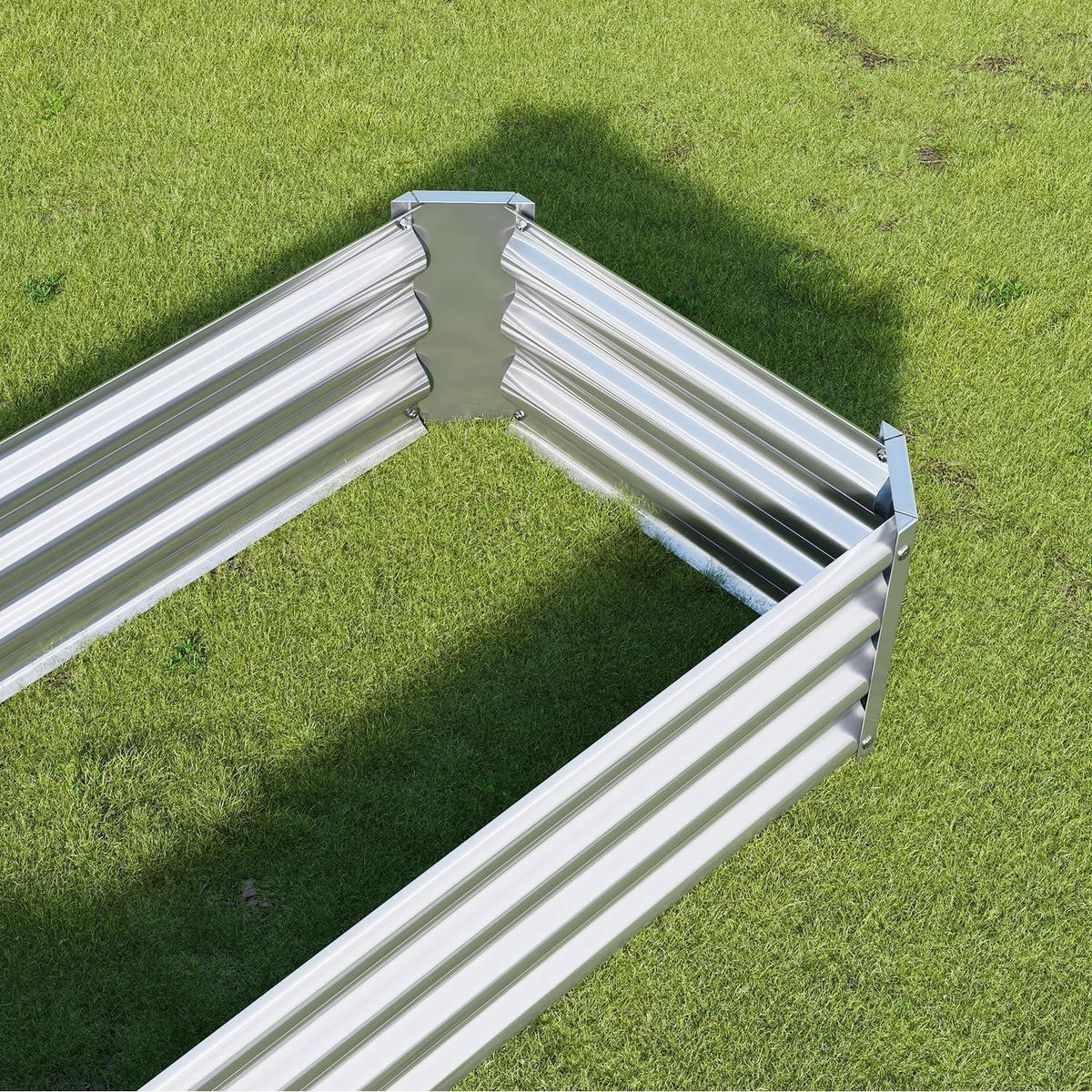 HOCHBEET-SET Metall Silber 120 x 60 x 30 cm - Silberfarben, Metall (60/30/120cm)