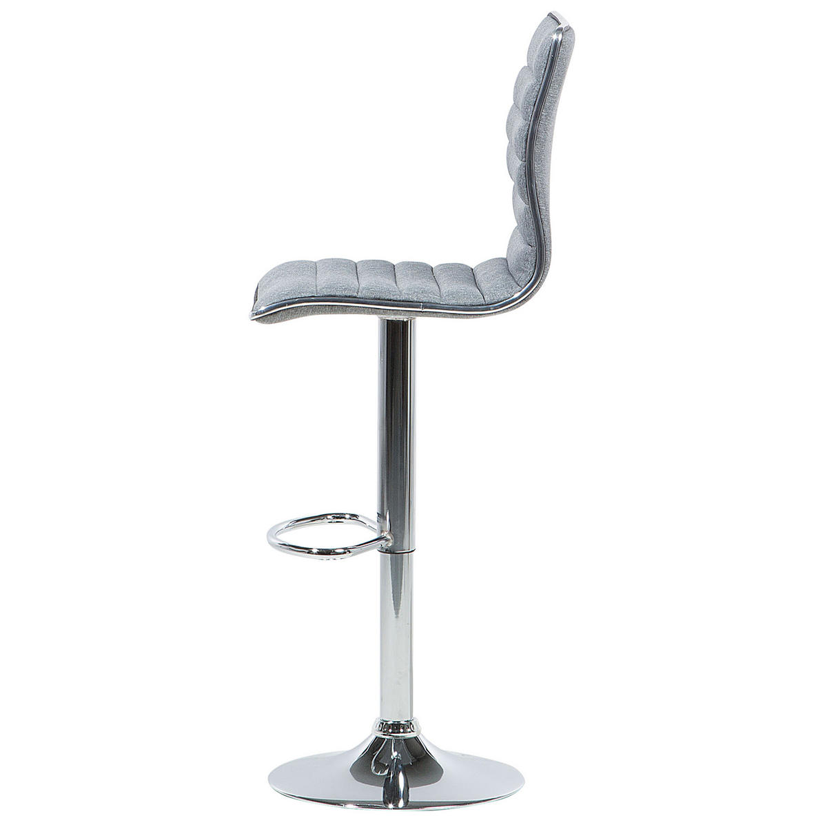 BARHOCKER 2er-Set Polsterbezug Grau Lucerne - Grau, Textil/Metall (40/116/39cm) - Beliani