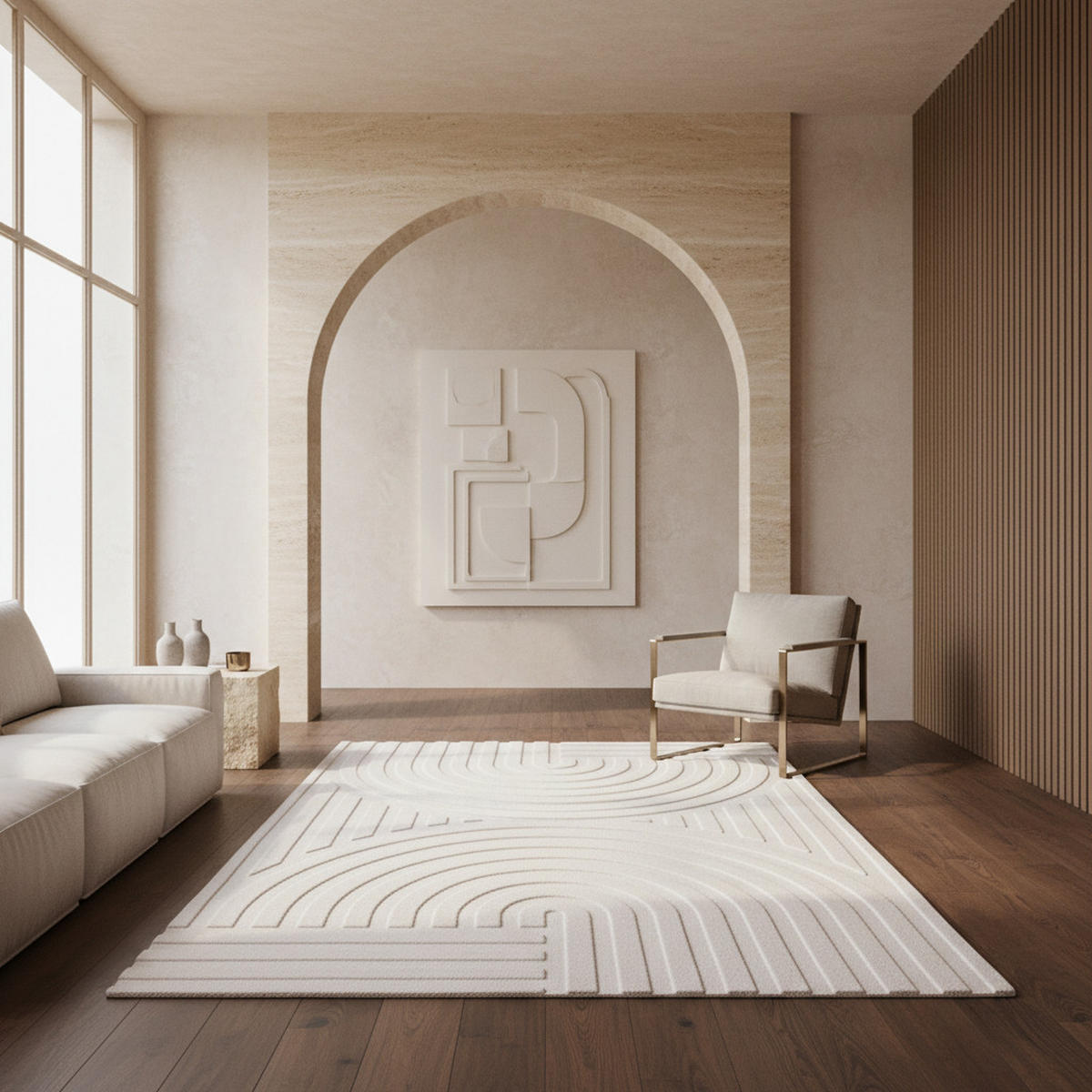 TEPPICH Waschbar Bohemian Modern Schlafzimmer Strapazierfähig Creme 140x200 cm OEKO-TEX – LAVAREDO - Beige, Textil (140/200cm) - KADIMA DESIGN