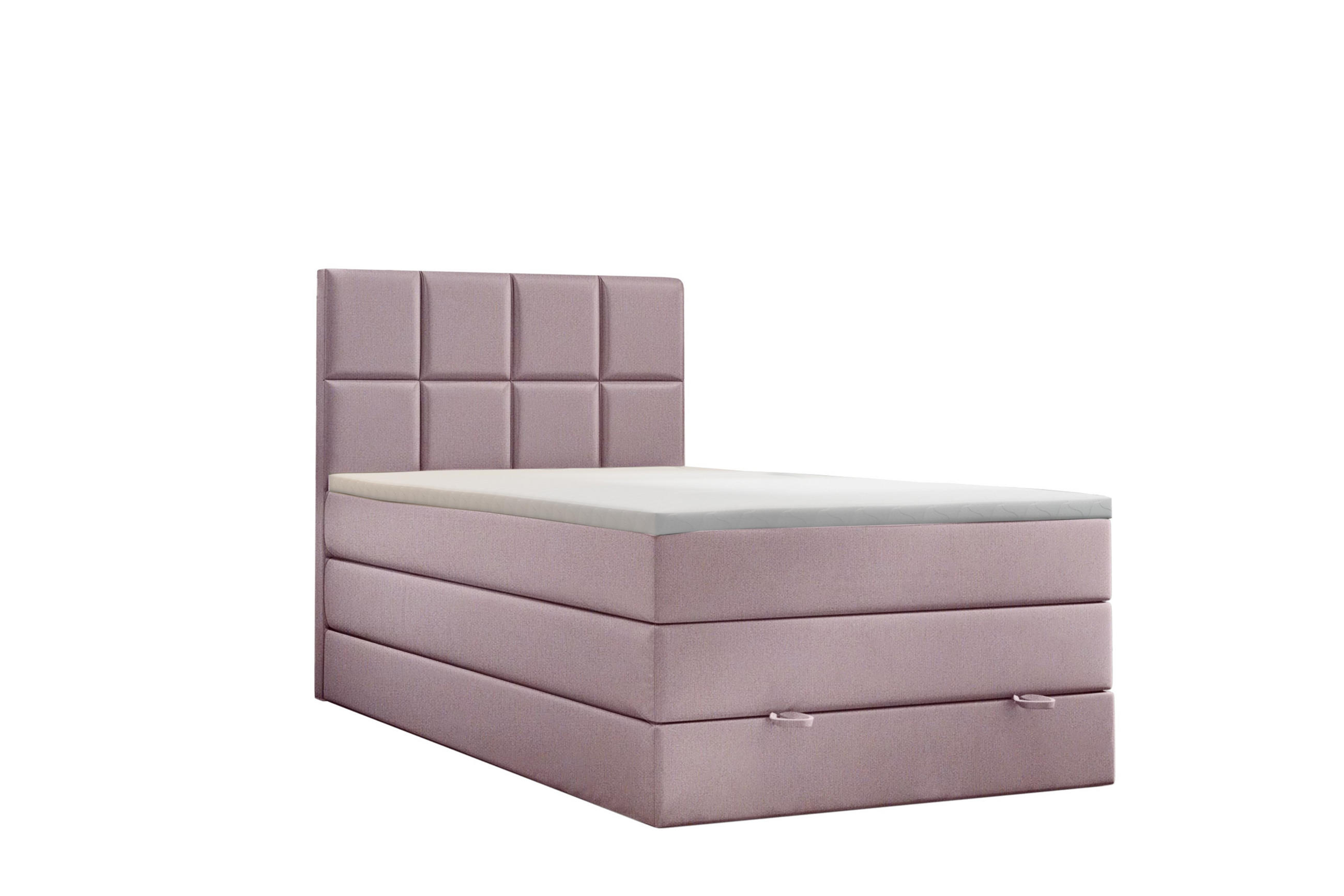 BOXBETT Olaf Premium 100x200 Rosa - Pink, Textil/Metall (100/200cm) - VLR BEDS