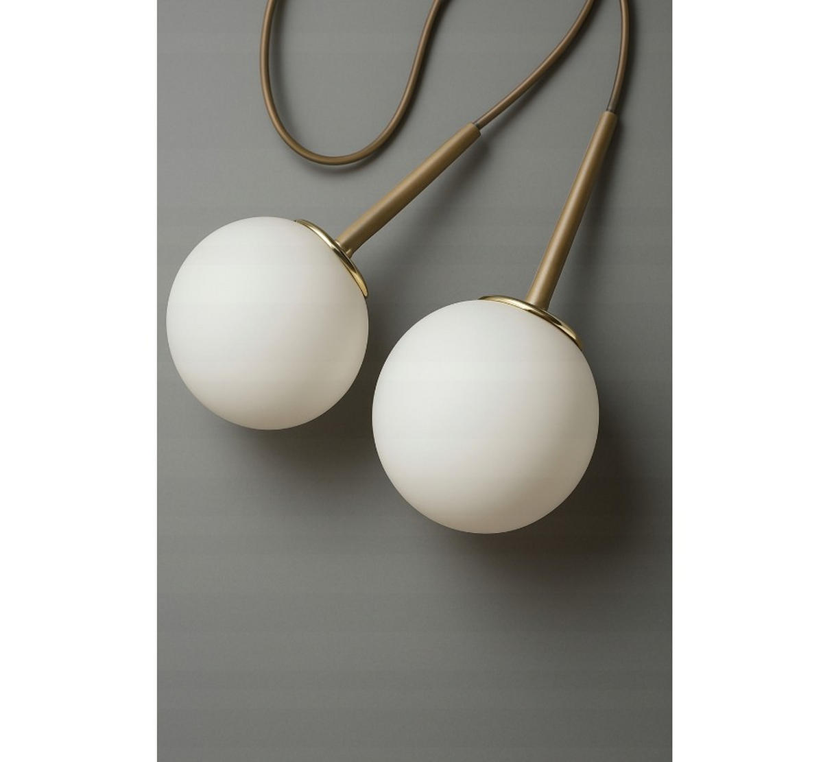 PENDELLEUCHTE ECRU II - Beige/Goldfarben, Glas/Metall (40/40/100cm) - kiki design