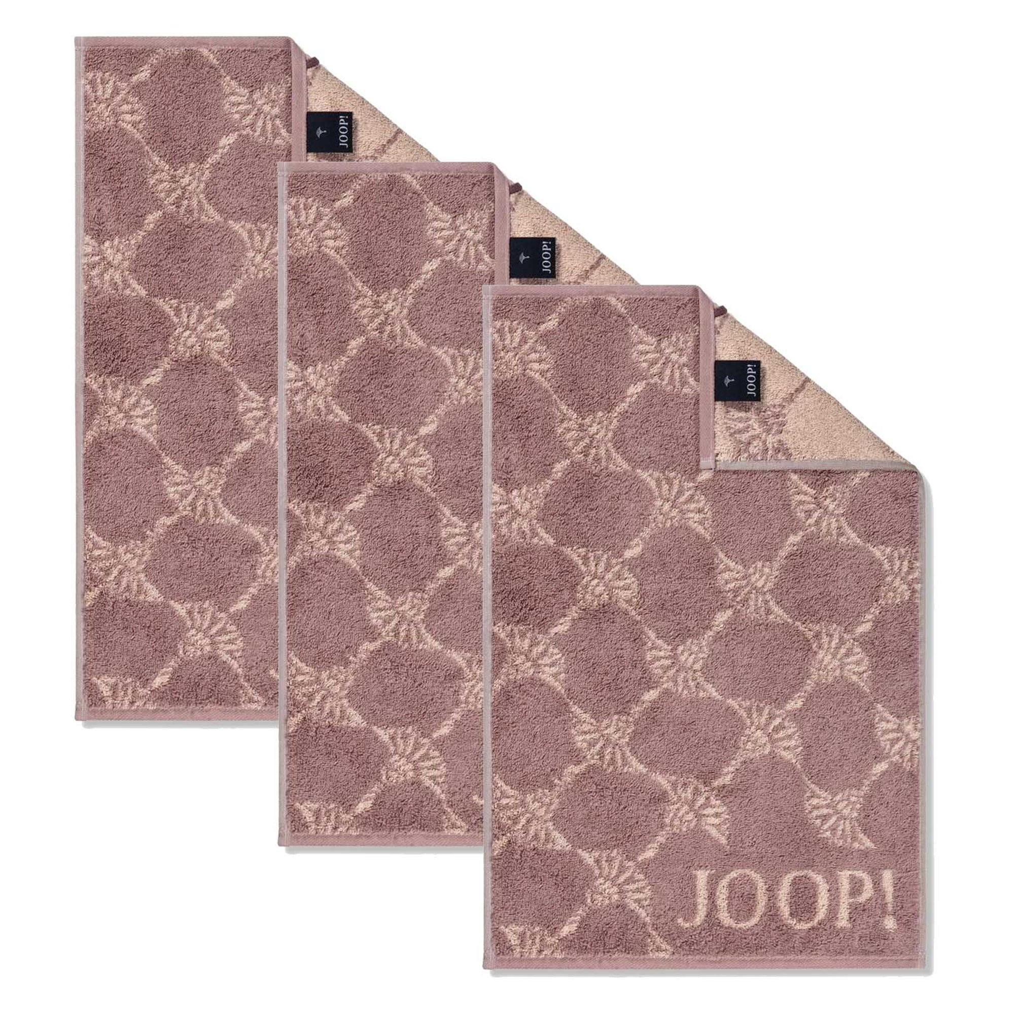 GÄSTETUCH Unisex Classic Frottier Rosa 3er Pack Baumwolle - Roségold, Textil (30/50cm) - Joop!
