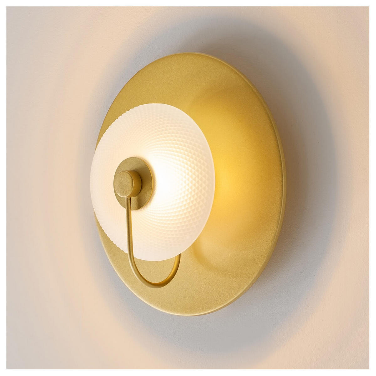 WANDLEUCHTE Milovan, Frostweiß und Gold, 25cm - Goldfarben, Glas (25/25/10.1cm) - KOSILUM