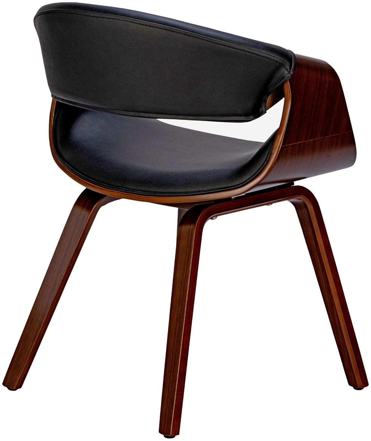 STUHL Lederlook Walnuss/Schwarz - Walnussfarben/Schwarz, Holz/Textil (62/76/52cm) - CLP