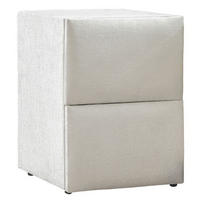 NACHTTISCH LYON 45/45/60 cm, Ivory, zwei Schubladen - Creme/Schwarz, Holz/Kunststoff (45/60/45cm) - Consilio Concept