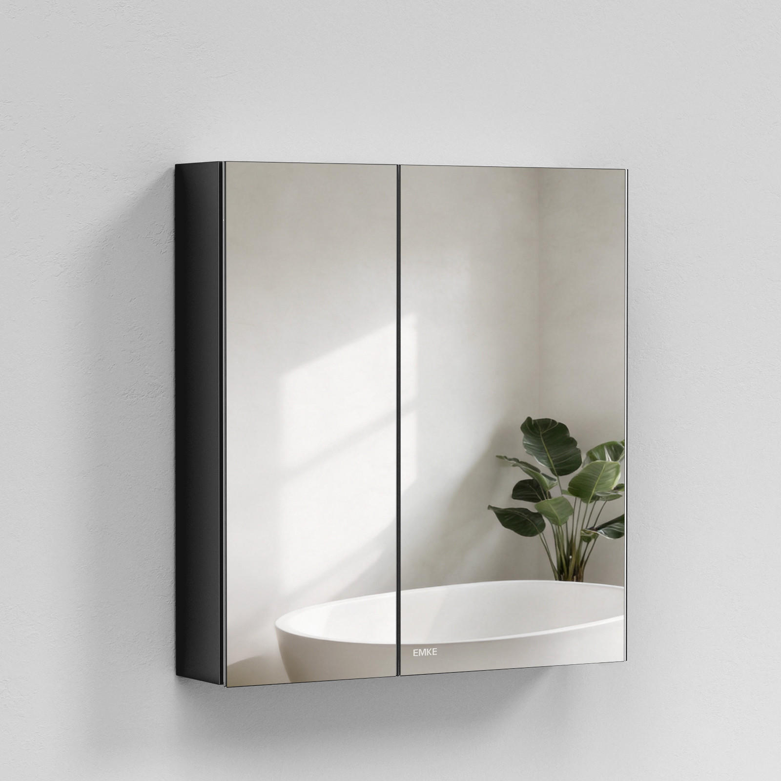 SPIEGELSCHRANK Schwarz 75/65/14,5 - Schwarz, Metall (75/65/14.5cm) - EMKE