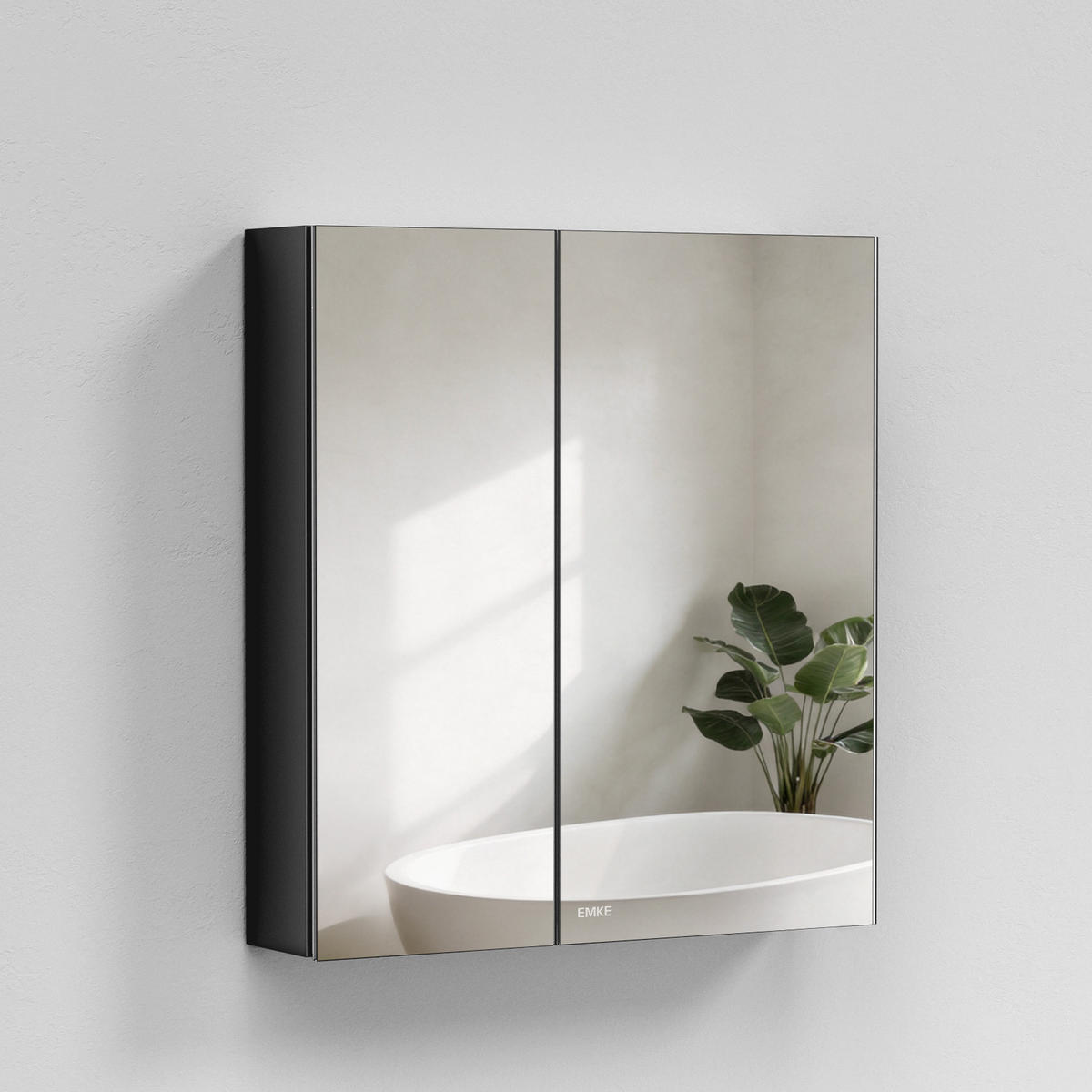 SPIEGELSCHRANK Schwarz 75/65/14,5 - Schwarz, Metall (75/65/14.5cm) - EMKE