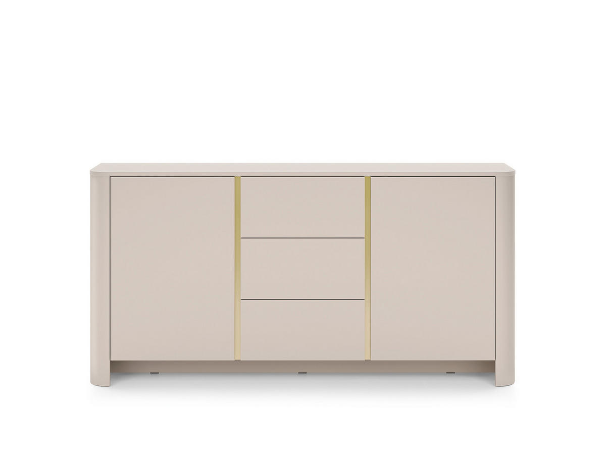 SIDEBOARD, Kaschmir, 168 x 39 x 84 cm | Modernes Möbelstück mit abgerundeten Kanten - Beige, Holzwerkstoff (168/84/39cm) - 3XE LIVING
