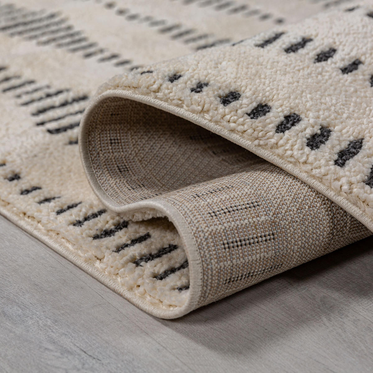 TEPPICH COLN, im Skandi-Stil, Creme-Schwarz, 200 x 290 cm - Beige, Textil (200/290cm) - KADIMA DESIGN