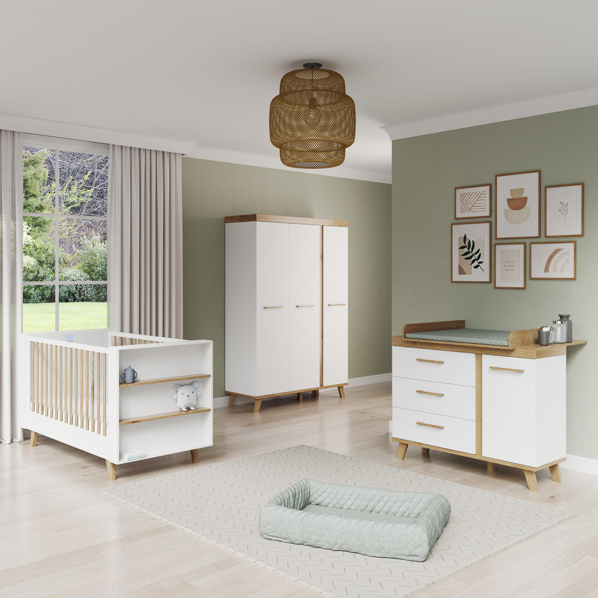 SMARTBETT All in one 70 x 140 cm - Weiß, Holz/Holzwerkstoff (70/140cm) - Roba