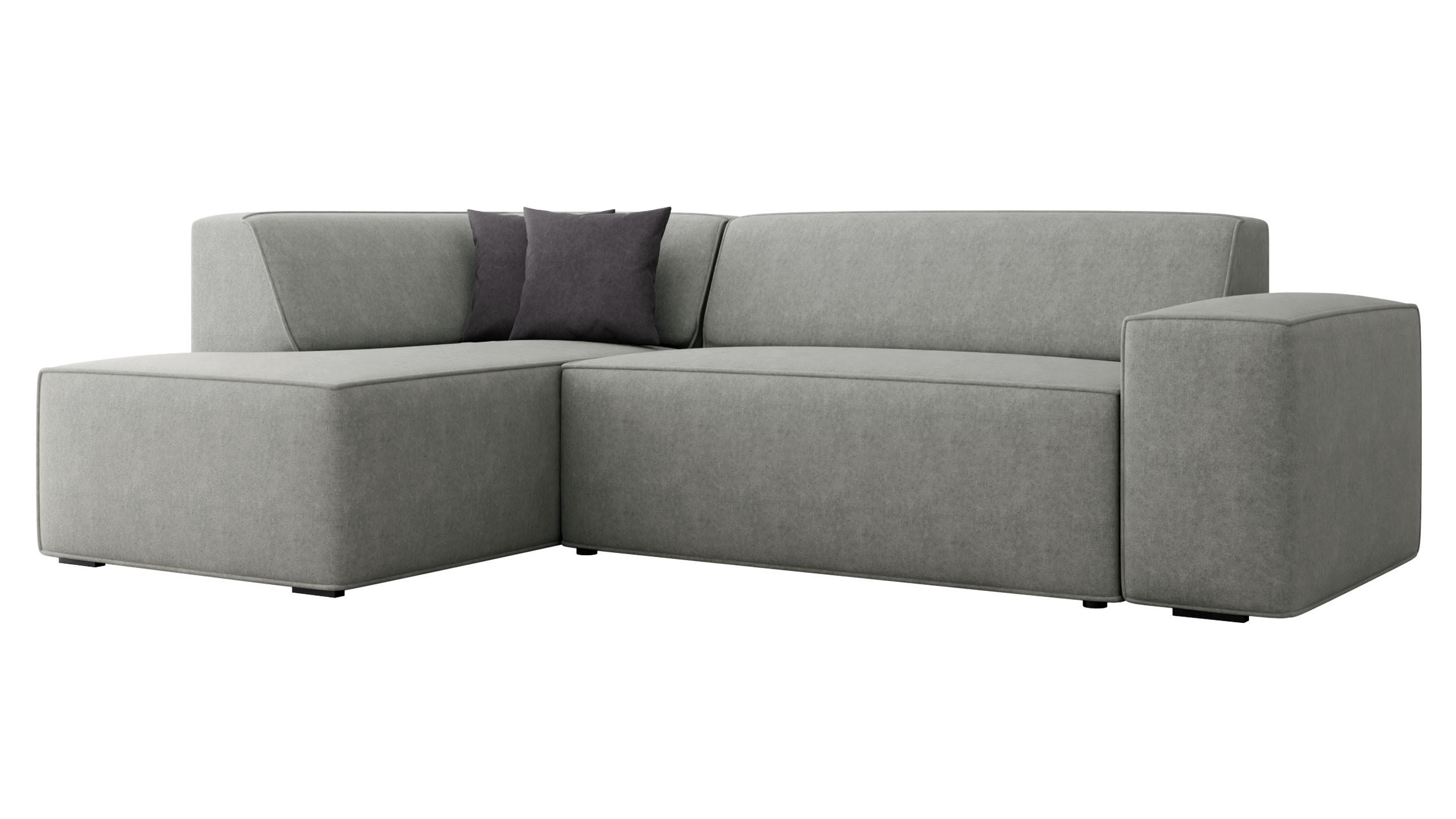 ECKSOFA Lordin, Seite: Links - Hellgrau, Holz/Textil (267/205cm) - MIRJAN24