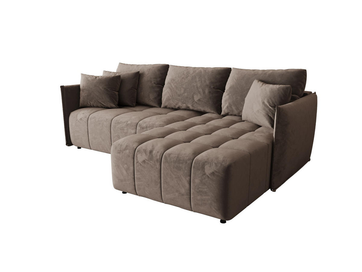 ECKSOFA mit Schlaffunktion ONIL L Monolith 15 Rechts - Braun, Textil (245/175cm) - Bedante