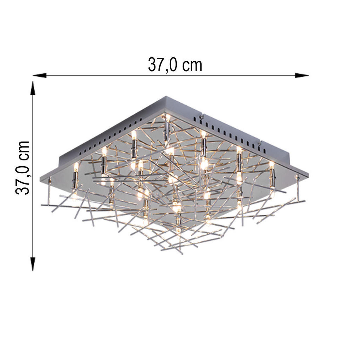 LED DECKENLEUCHTE Chrom Silber Stäbe Design - Silberfarben, Metall (37/37/11cm)