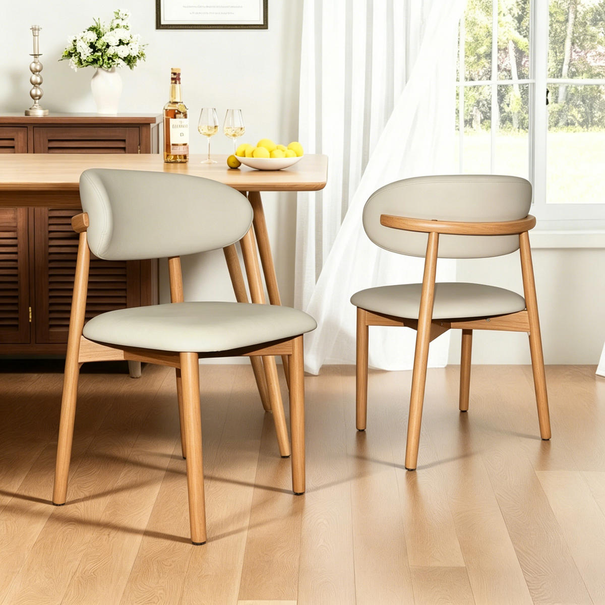 STUHL-SET DE-36244 2 Stück mit Holzbeinen Natur - Naturfarben, Holz (57/45/78cm) - ComfortXL