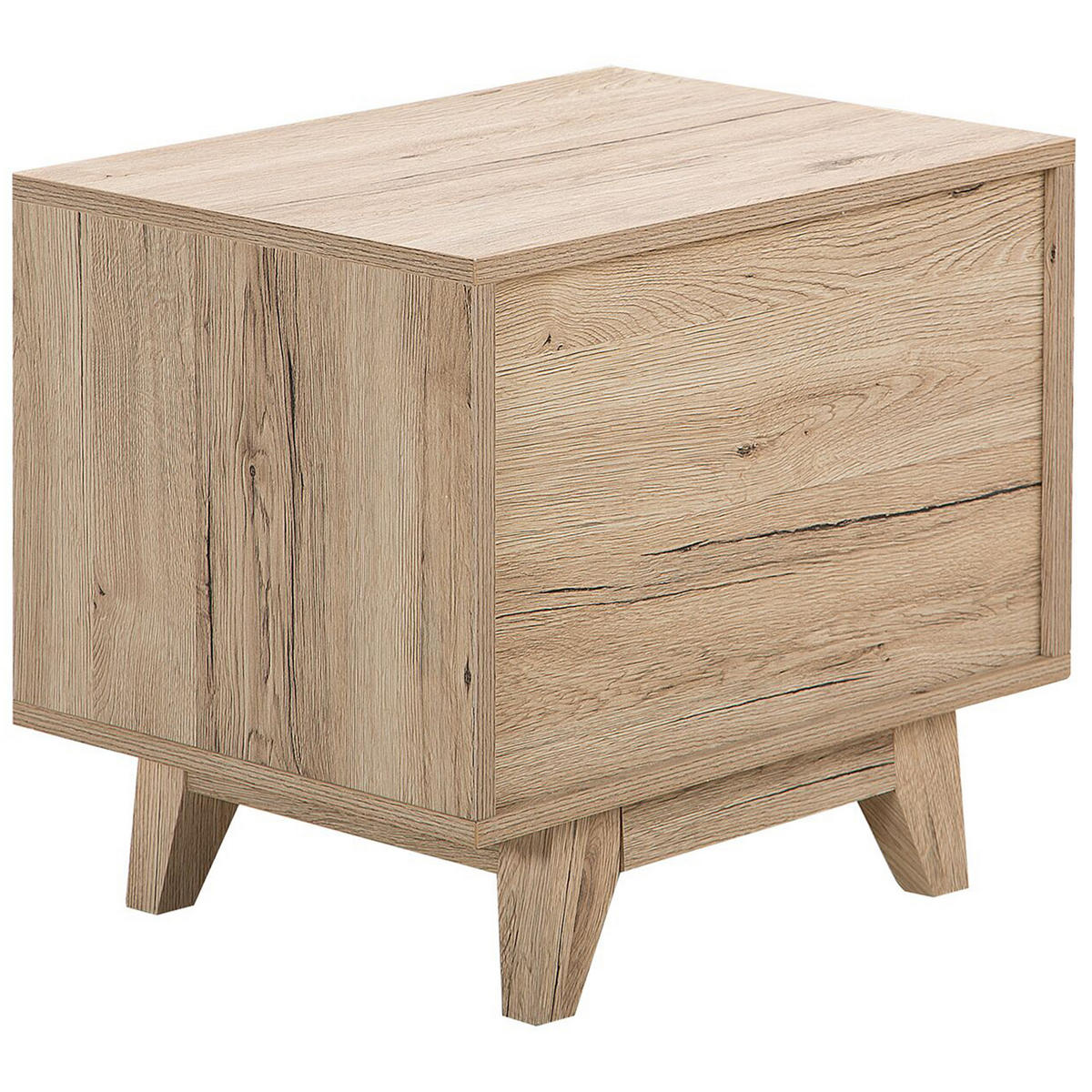 NACHTTISCH heller Holzfarbton/weiß Spencer - Hellbraun/Weiß, Holzwerkstoff (50/46/40cm) - Beliani